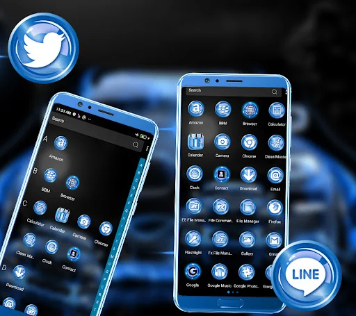 Blue Car Launcher Theme screenshot 3