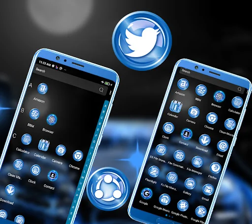 Blue Car Launcher Theme screenshot 4