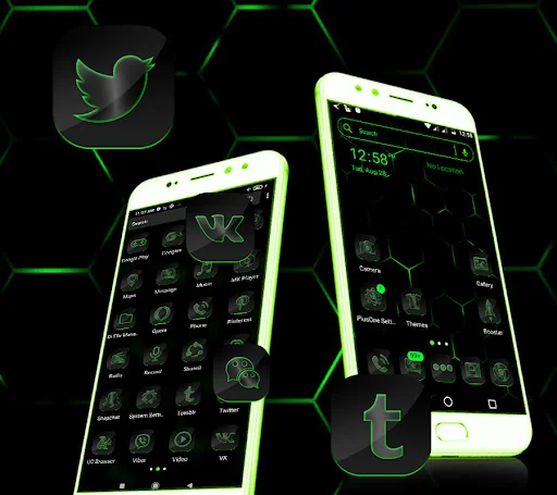 Cool Neon Green Launcher Theme