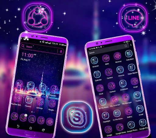 Neon City Launcher Theme