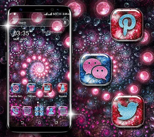 Neon Spiral Circle Launcher