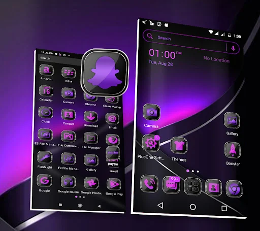 Purple Black Launcher Theme
