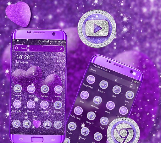 Purple Glitter Launcher Theme