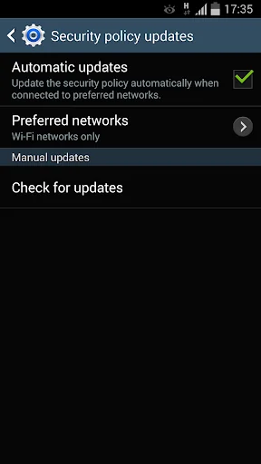 Samsung Security Policy Update