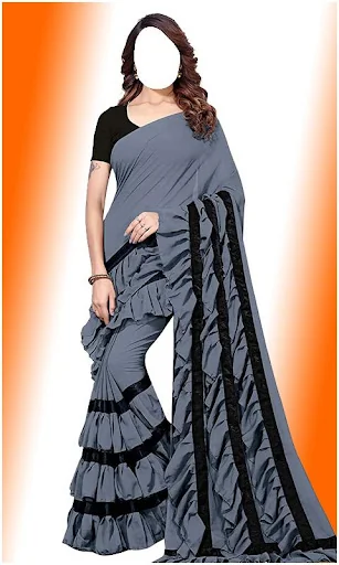 Fashion Womens Ruffle Saree