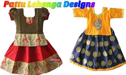 Kids Pattu Lehenga Designs