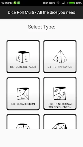 Dice Roller D6, D8, D20, etc