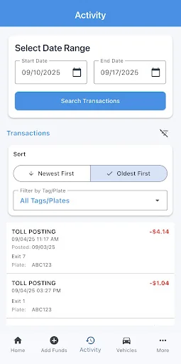 NY Tolls Manager screenshot 2