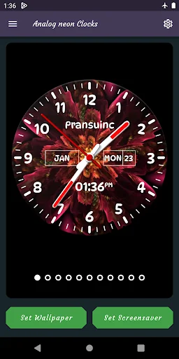 Neon Clock Live Wallpapers screenshot 1