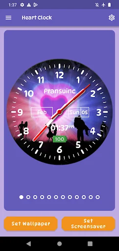 Heart Clock Live Wallpaper