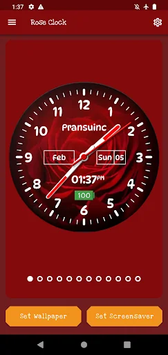 Rose clock live wallpaper