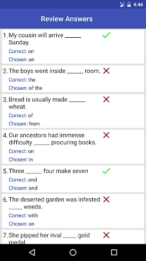 English Prepositions Offline screenshot 4