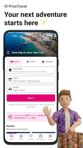 PriceTravel: Hotels & Flights