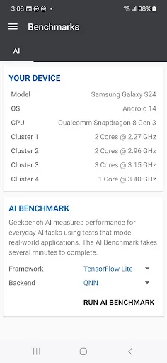 Geekbench AI screenshot 1
