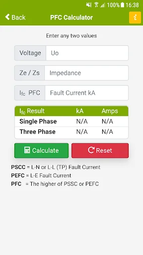 Fault Current Calculator PFC screenshot 3