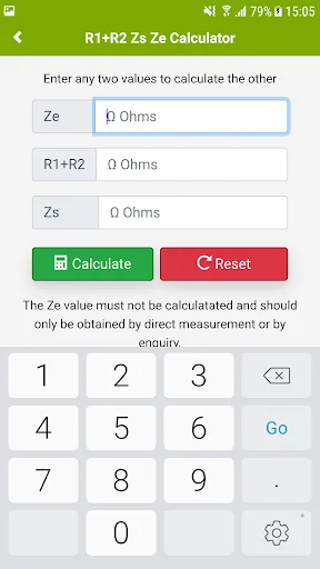 R1+R2 Zs Ze Calculator