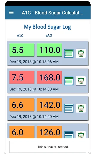Blood Sugar Log & A1C Tracker screenshot 2
