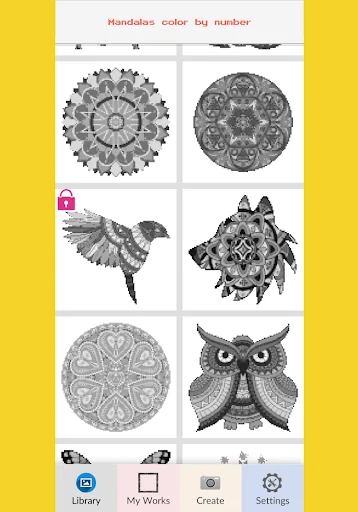 Mandala Color Number Pixel Art