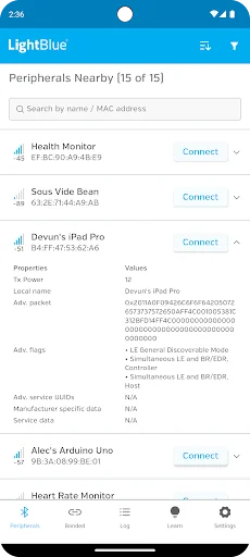 LightBlue® — Bluetooth LE