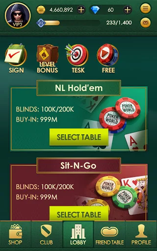 Poker World: Texas hold'em