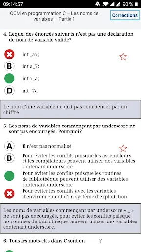 QCM C Entrainement avec explic