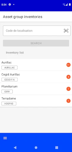 Asset group inventories
