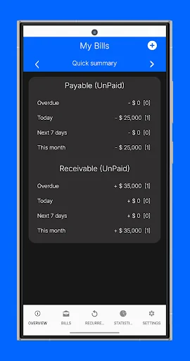 myBills lite - Bills Manager screenshot 1