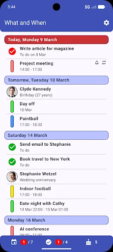 Agenda and Calendar widget