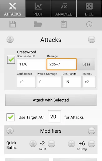 d20 Attack Calc Lite