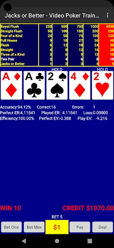 Video Poker - Jacks or Better screenshot 1