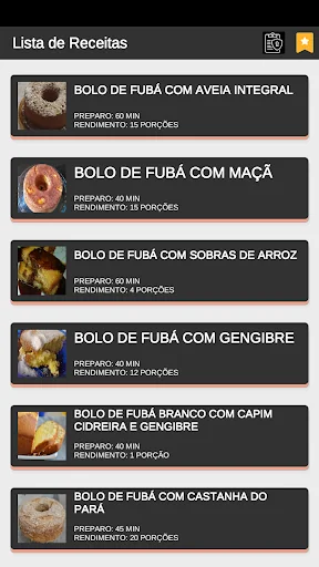 Receitas Bolo de Fubá