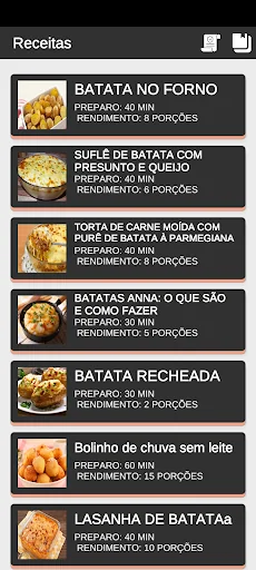 Receitas de Batatas