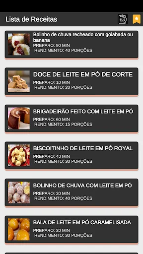 Receitas de leite em pó
