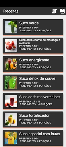 Receitas de sucos
