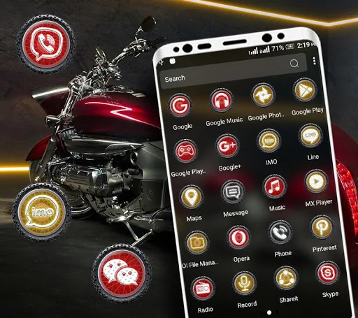 Red Bike Launcher Theme screenshot 2