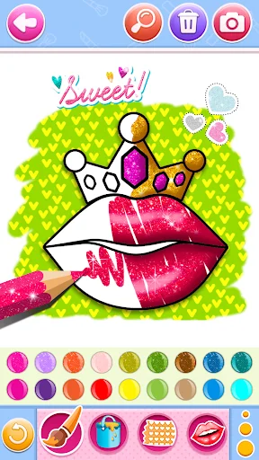 Glitter lips coloring game screenshot 1