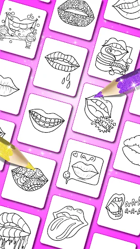 Glitter lips coloring game screenshot 2