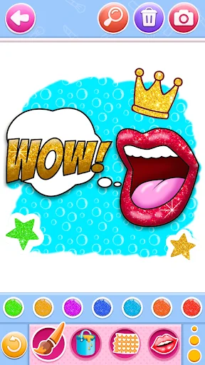 Glitter lips coloring game screenshot 3