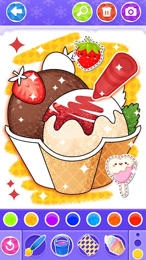 Glitter Ice Cream Coloring screenshot 1