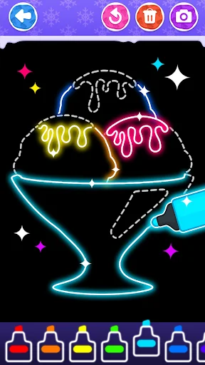 Glitter Ice Cream Coloring screenshot 3