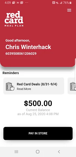 Red Card Meal Plan for Madison