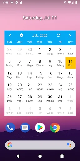 Widget Kalender Jawa