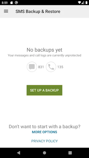 SMS Backup & Restore screenshot 1