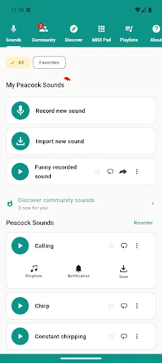 Peacock Sounds screenshot 1