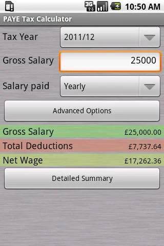 PAYE Tax Calculator screenshot 1