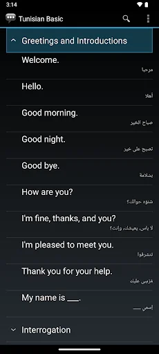 Tunisian Arabic Basic Phrases screenshot 2