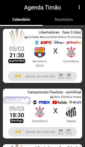 Agenda do Timão