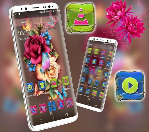 Rose Butterfly Launcher Theme screenshot 2