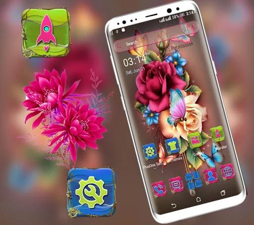 Rose Butterfly Launcher Theme screenshot 3