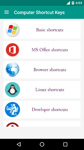 Computer Shortcut Keys screenshot 1